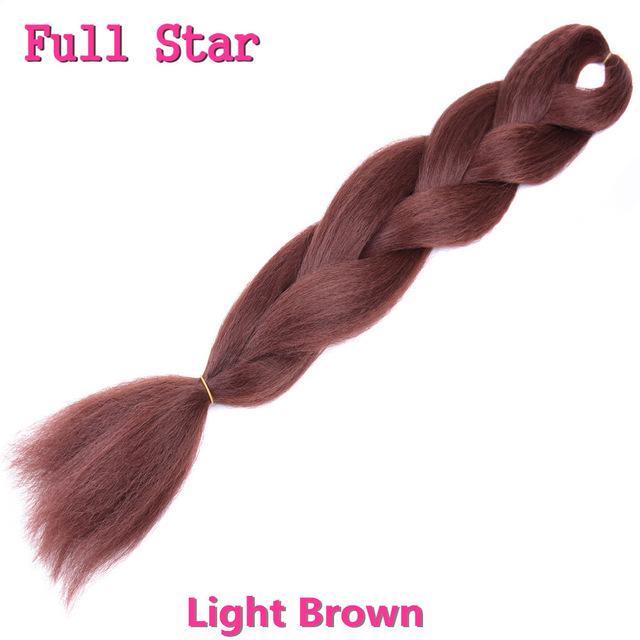 1pack Ombre hair bundles Synthetic Jumbo Braiding Hair Full Star Crochet Blonde Pink Blue Purple Rainbow Fake hair Extensions