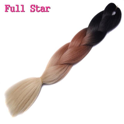 1pack Ombre hair bundles Synthetic Jumbo Braiding Hair Full Star Crochet Blonde Pink Blue Purple Rainbow Fake hair Extensions