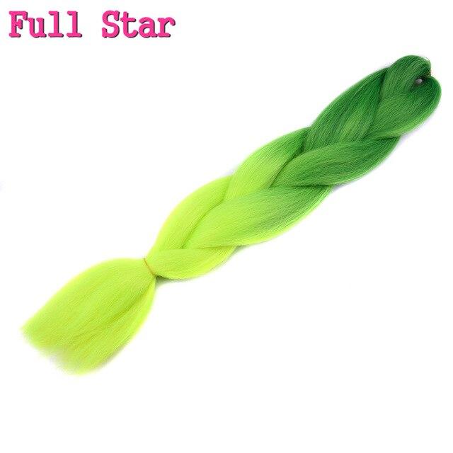 1pack Ombre hair bundles Synthetic Jumbo Braiding Hair Full Star Crochet Blonde Pink Blue Purple Rainbow Fake hair Extensions