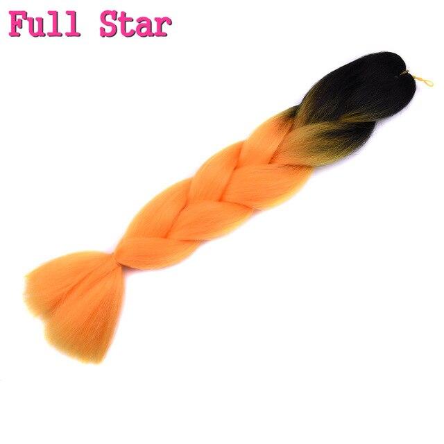 1pack Ombre hair bundles Synthetic Jumbo Braiding Hair Full Star Crochet Blonde Pink Blue Purple Rainbow Fake hair Extensions