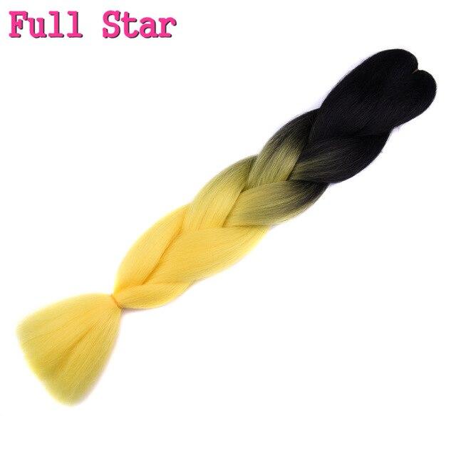1pack Ombre hair bundles Synthetic Jumbo Braiding Hair Full Star Crochet Blonde Pink Blue Purple Rainbow Fake hair Extensions