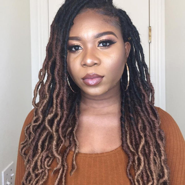 Goddess Faux Locs Crochet Hair Silky Strands 20Inch Soft Natural DreadLocks Kanekalon Synthetic Crochet Braids Hair Extensions