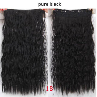 AISI BEAUTY Long Clips in Hair Extension Synthetic Natural Hair Water Wave Blonde Black 22" 28'' For Women Hairpieces