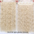 AISI BEAUTY Long Clips in Hair Extension Synthetic Natural Hair Water Wave Blonde Black 22" 28'' For Women Hairpieces