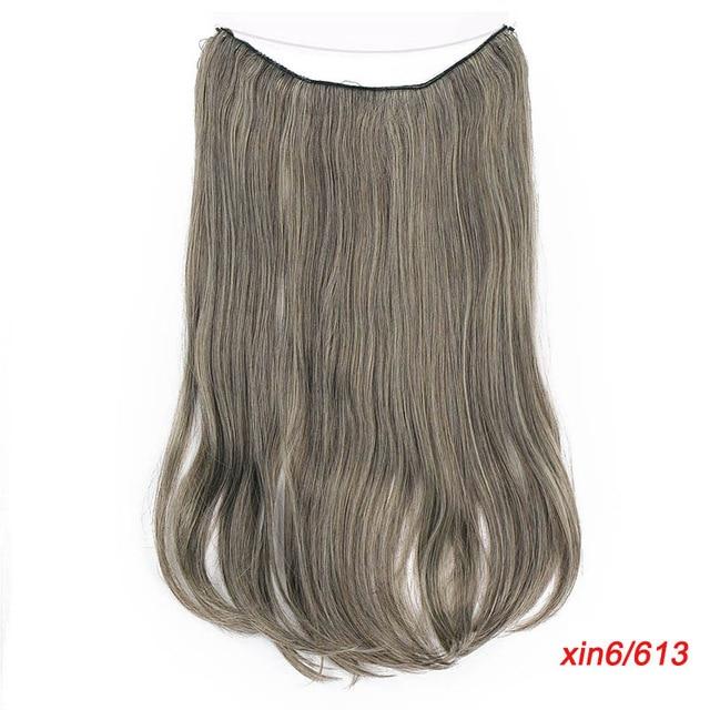 AISI BEAUTY Natural No Clips in Hair Extensions Long Synthetic Fish Line Straight Hair Extensions Secret Invisible Hairpieces
