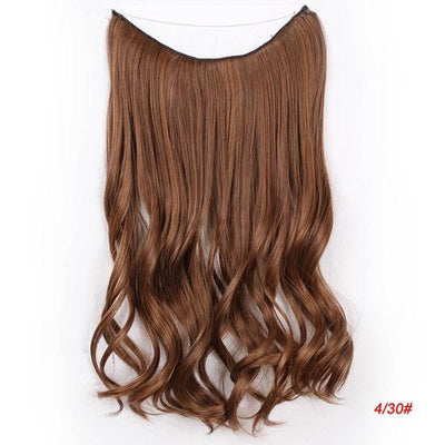 AISI BEAUTY Natural No Clips in Hair Extensions Long Synthetic Fish Line Straight Hair Extensions Secret Invisible Hairpieces