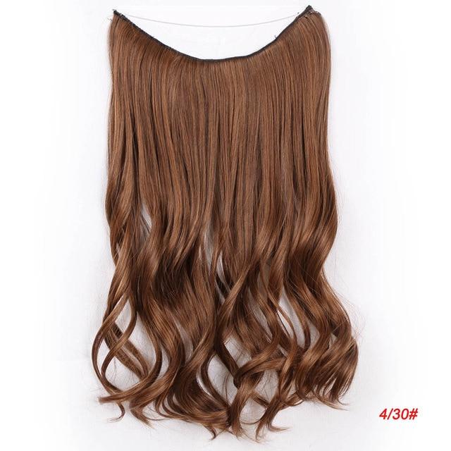 AISI BEAUTY Natural No Clips in Hair Extensions Long Synthetic Fish Line Straight Hair Extensions Secret Invisible Hairpieces