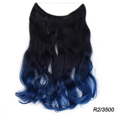 AISI BEAUTY Natural No Clips in Hair Extensions Long Synthetic Fish Line Straight Hair Extensions Secret Invisible Hairpieces