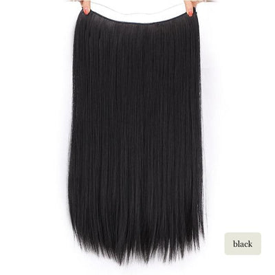 AISI BEAUTY Natural No Clips in Hair Extensions Long Synthetic Fish Line Straight Hair Extensions Secret Invisible Hairpieces