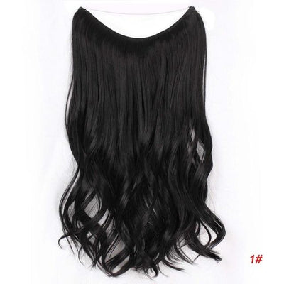 AISI BEAUTY Natural No Clips in Hair Extensions Long Synthetic Fish Line Straight Hair Extensions Secret Invisible Hairpieces