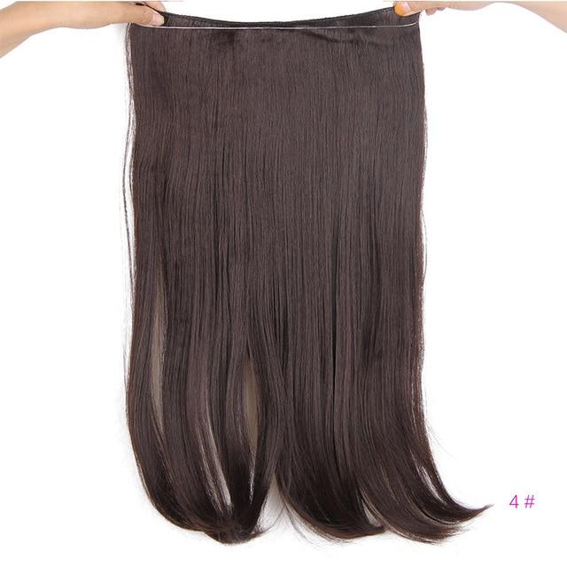 AISI BEAUTY Natural No Clips in Hair Extensions Long Synthetic Fish Line Straight Hair Extensions Secret Invisible Hairpieces