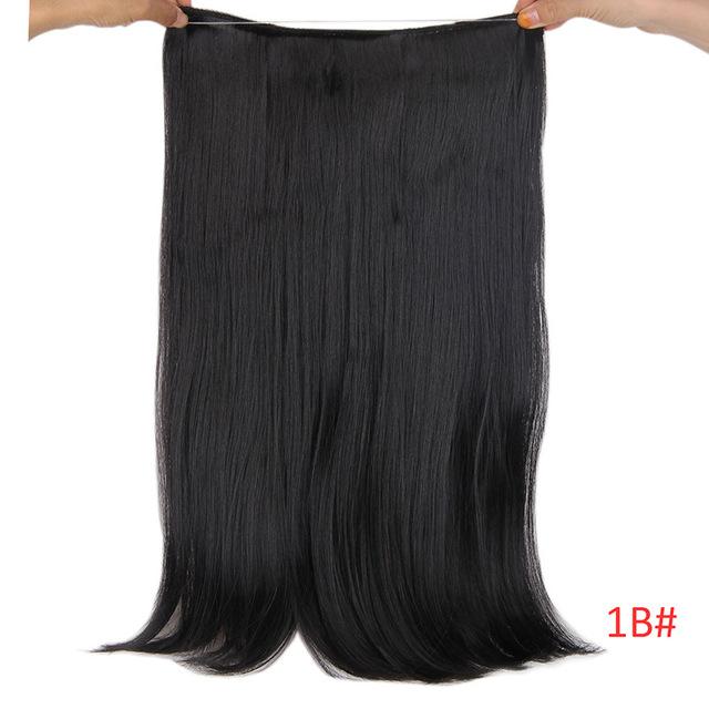 AISI BEAUTY Natural No Clips in Hair Extensions Long Synthetic Fish Line Straight Hair Extensions Secret Invisible Hairpieces