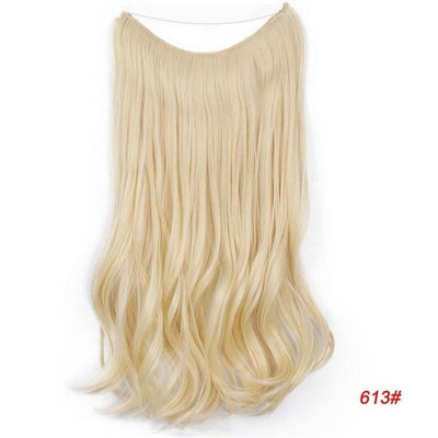 AISI BEAUTY Natural No Clips in Hair Extensions Long Synthetic Fish Line Straight Hair Extensions Secret Invisible Hairpieces