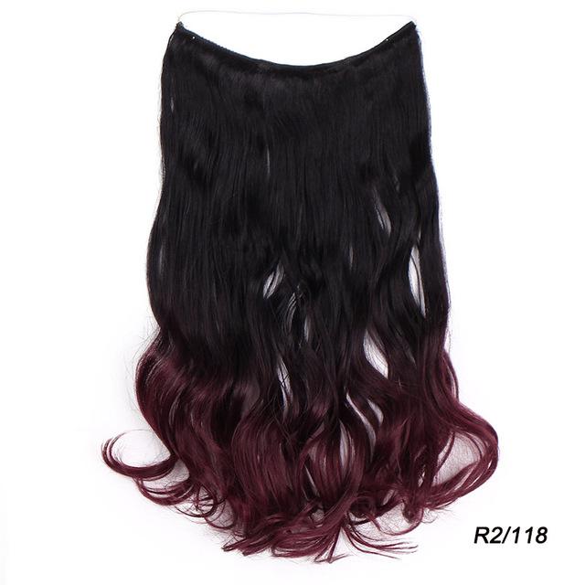 AISI BEAUTY Natural No Clips in Hair Extensions Long Synthetic Fish Line Straight Hair Extensions Secret Invisible Hairpieces