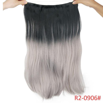 AISI BEAUTY Natural No Clips in Hair Extensions Long Synthetic Fish Line Straight Hair Extensions Secret Invisible Hairpieces