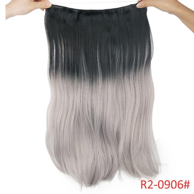 AISI BEAUTY Natural No Clips in Hair Extensions Long Synthetic Fish Line Straight Hair Extensions Secret Invisible Hairpieces