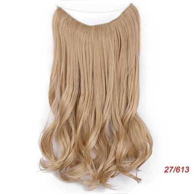AISI BEAUTY Natural No Clips in Hair Extensions Long Synthetic Fish Line Straight Hair Extensions Secret Invisible Hairpieces