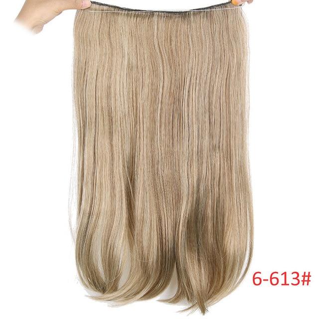 AISI BEAUTY Natural No Clips in Hair Extensions Long Synthetic Fish Line Straight Hair Extensions Secret Invisible Hairpieces