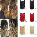 DIFEI 24 inch Long Synthetic Hair Heat Resistant Hairpiece Fish Line Straight Hair Extensions Secret Invisible Hairpieces