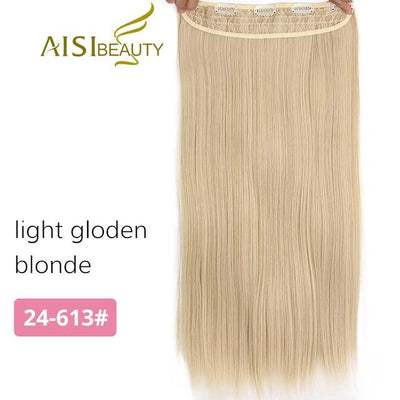 AISI BEAUTY 5 Clips Synthetic Hair Long Straight Blonde Clip In Hair Extensions False Hair Brown Black Hair Pieces for Women