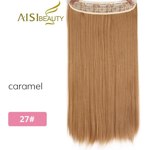 AISI BEAUTY 5 Clips Synthetic Hair Long Straight Blonde Clip In Hair Extensions False Hair Brown Black Hair Pieces for Women