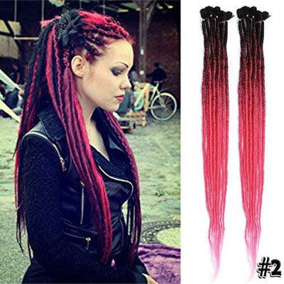 Silky Strands Synthetic Handmade Dreadlocks Hair Extension Braiding Hair Ombre Kanekalon Soft Dread Locs Crochet Braid