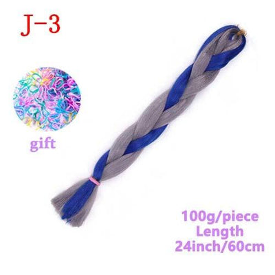 MERISIHAIR Long Ombre Kanekalon Jumbo Synthetic Woven Hair Crochet Yellow Pink Purple Gray Hair Extension Oversized Tweezers