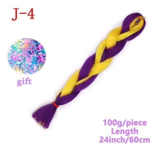 MERISIHAIR Long Ombre Kanekalon Jumbo Synthetic Woven Hair Crochet Yellow Pink Purple Gray Hair Extension Oversized Tweezers