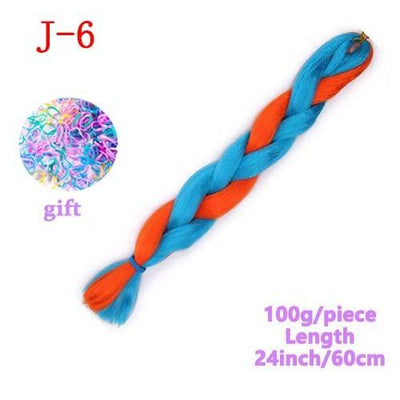 MERISIHAIR Long Ombre Kanekalon Jumbo Synthetic Woven Hair Crochet Yellow Pink Purple Gray Hair Extension Oversized Tweezers