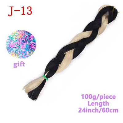 MERISIHAIR Long Ombre Kanekalon Jumbo Synthetic Woven Hair Crochet Yellow Pink Purple Gray Hair Extension Oversized Tweezers