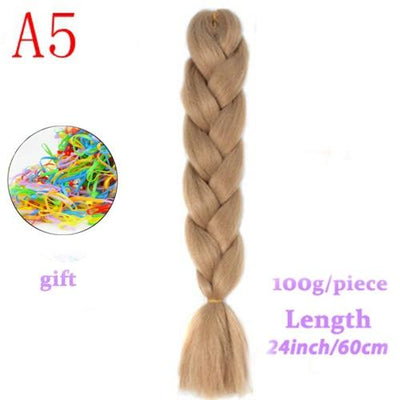 MERISIHAIR Long Ombre Kanekalon Jumbo Synthetic Woven Hair Crochet Yellow Pink Purple Gray Hair Extension Oversized Tweezers