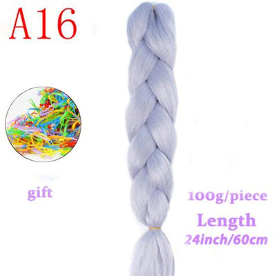 MERISIHAIR Long Ombre Kanekalon Jumbo Synthetic Woven Hair Crochet Yellow Pink Purple Gray Hair Extension Oversized Tweezers