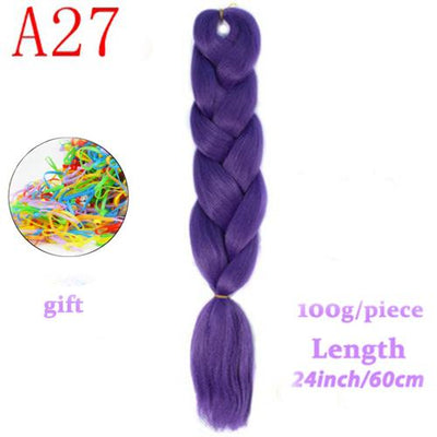 MERISIHAIR Long Ombre Kanekalon Jumbo Synthetic Woven Hair Crochet Yellow Pink Purple Gray Hair Extension Oversized Tweezers
