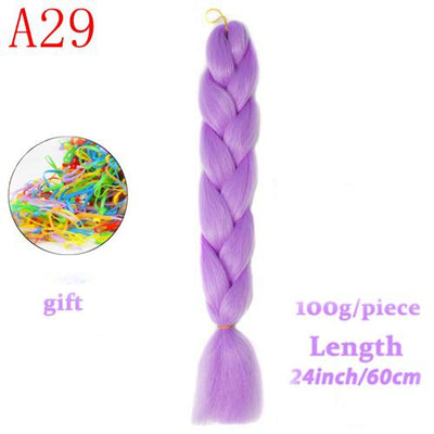 MERISIHAIR Long Ombre Kanekalon Jumbo Synthetic Woven Hair Crochet Yellow Pink Purple Gray Hair Extension Oversized Tweezers