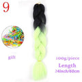 MERISIHAIR Long Ombre Kanekalon Jumbo Synthetic Woven Hair Crochet Yellow Pink Purple Gray Hair Extension Oversized Tweezers