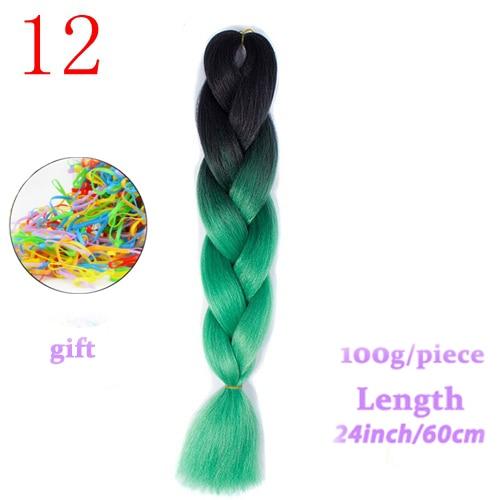 MERISIHAIR Long Ombre Kanekalon Jumbo Synthetic Woven Hair Crochet Yellow Pink Purple Gray Hair Extension Oversized Tweezers
