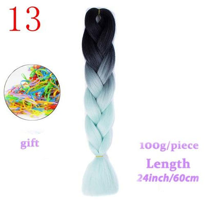 MERISIHAIR Long Ombre Kanekalon Jumbo Synthetic Woven Hair Crochet Yellow Pink Purple Gray Hair Extension Oversized Tweezers