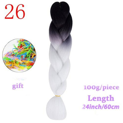 MERISIHAIR Long Ombre Kanekalon Jumbo Synthetic Woven Hair Crochet Yellow Pink Purple Gray Hair Extension Oversized Tweezers