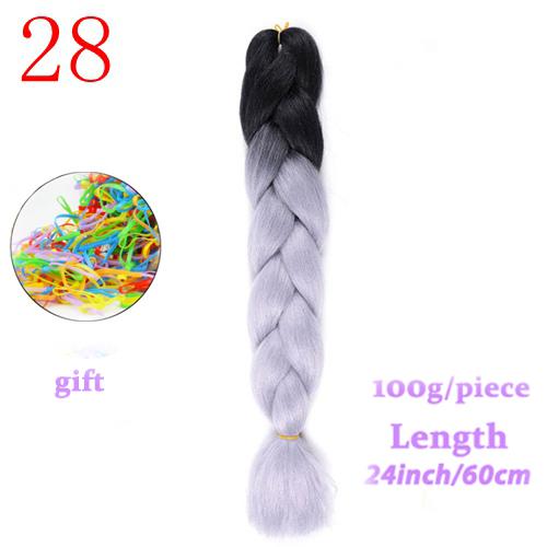 MERISIHAIR Long Ombre Kanekalon Jumbo Synthetic Woven Hair Crochet Yellow Pink Purple Gray Hair Extension Oversized Tweezers