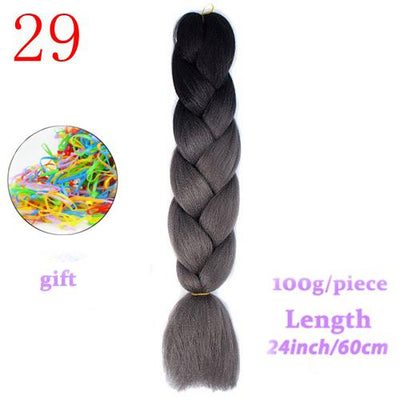 MERISIHAIR Long Ombre Kanekalon Jumbo Synthetic Woven Hair Crochet Yellow Pink Purple Gray Hair Extension Oversized Tweezers
