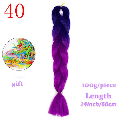 MERISIHAIR Long Ombre Kanekalon Jumbo Synthetic Woven Hair Crochet Yellow Pink Purple Gray Hair Extension Oversized Tweezers