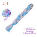 MERISIHAIR Long Ombre Kanekalon Jumbo Synthetic Woven Hair Crochet Yellow Pink Purple Gray Hair Extension Oversized Tweezers