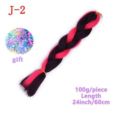 MERISIHAIR Long Ombre Kanekalon Jumbo Synthetic Woven Hair Crochet Yellow Pink Purple Gray Hair Extension Oversized Tweezers