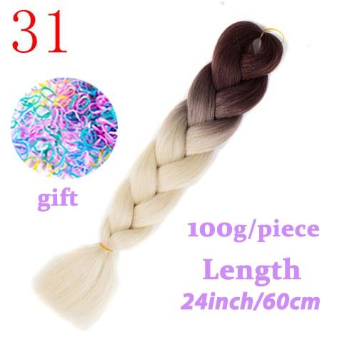 MISS WIG Jumb Braiding Synthetic Hair 88Colors Available 24Inch Crochet Blonde Hair For Women Extensions Jumbo Braids Hairstyles