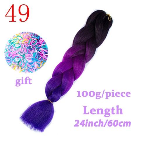 MISS WIG Jumb Braiding Synthetic Hair 88Colors Available 24Inch Crochet Blonde Hair For Women Extensions Jumbo Braids Hairstyles