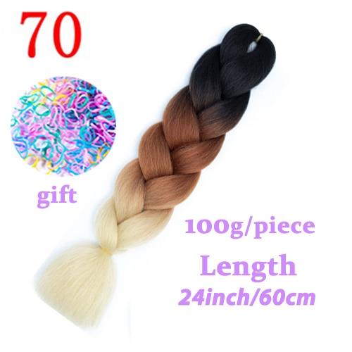 MISS WIG Jumb Braiding Synthetic Hair 88Colors Available 24Inch Crochet Blonde Hair For Women Extensions Jumbo Braids Hairstyles