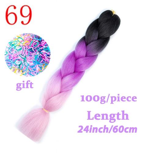 MISS WIG Jumb Braiding Synthetic Hair 88Colors Available 24Inch Crochet Blonde Hair For Women Extensions Jumbo Braids Hairstyles