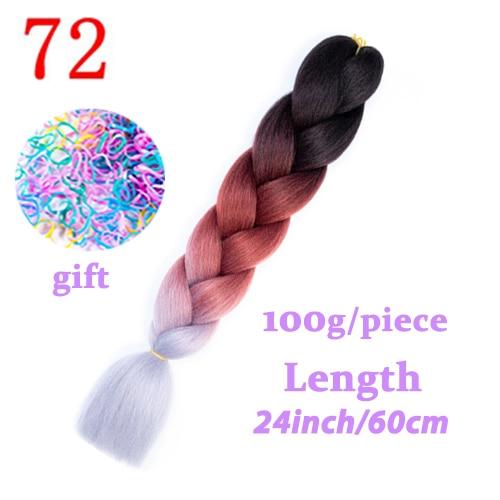 MISS WIG Jumb Braiding Synthetic Hair 88Colors Available 24Inch Crochet Blonde Hair For Women Extensions Jumbo Braids Hairstyles