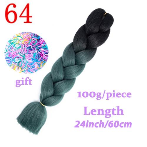 MISS WIG Jumb Braiding Synthetic Hair 88Colors Available 24Inch Crochet Blonde Hair For Women Extensions Jumbo Braids Hairstyles