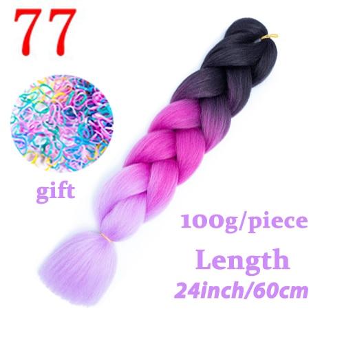 MISS WIG Jumb Braiding Synthetic Hair 88Colors Available 24Inch Crochet Blonde Hair For Women Extensions Jumbo Braids Hairstyles